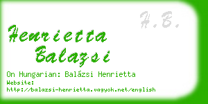 henrietta balazsi business card